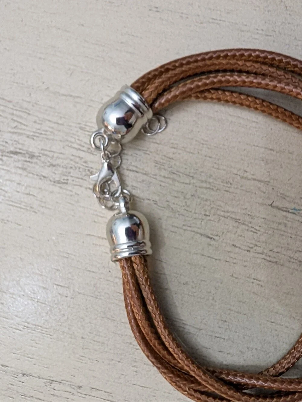 Boho Brown Leather Wrap Bracelet with Silver Country  Charms